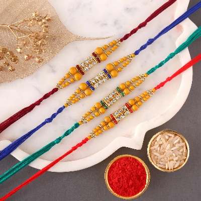 Sneh Graceful Beads Rakhis Set Of 4